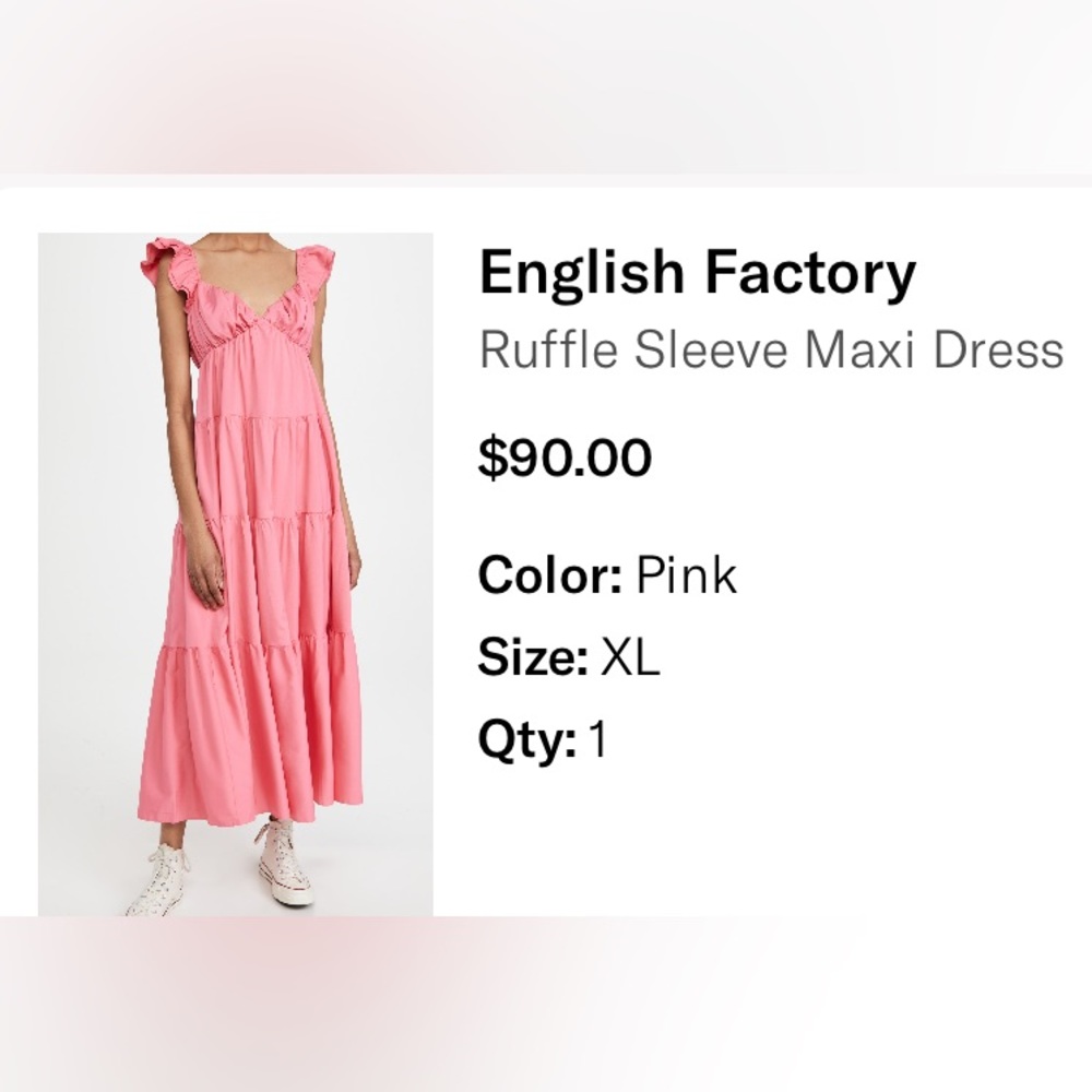 English Factory Ruffle Sleeve Maxi Dress - Picture 5 of 9